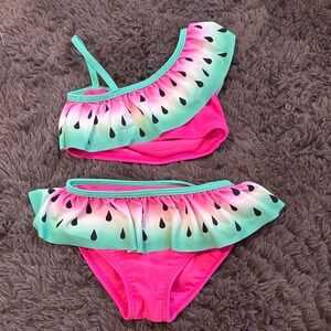 24 Month Watermelon Print Kids Bikini Set